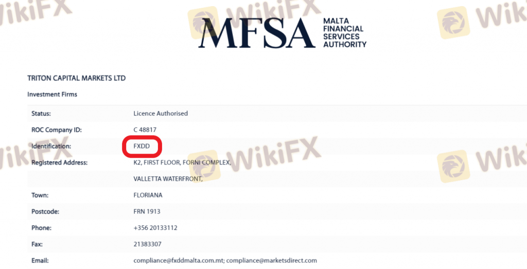 WikiFXよりMFSA公式サイトでFXDDを確認するイメージ